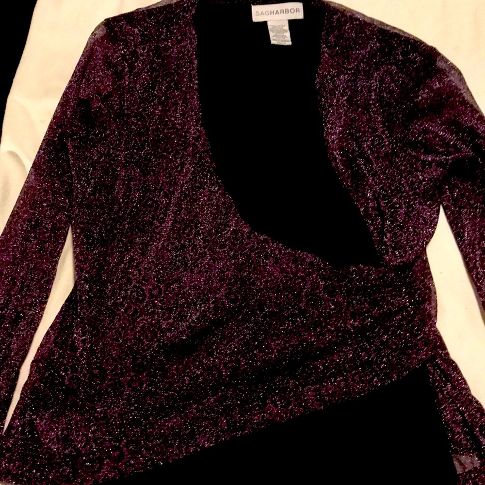 Sag harbor Style/Medium Long Sleeve purple with sparkles